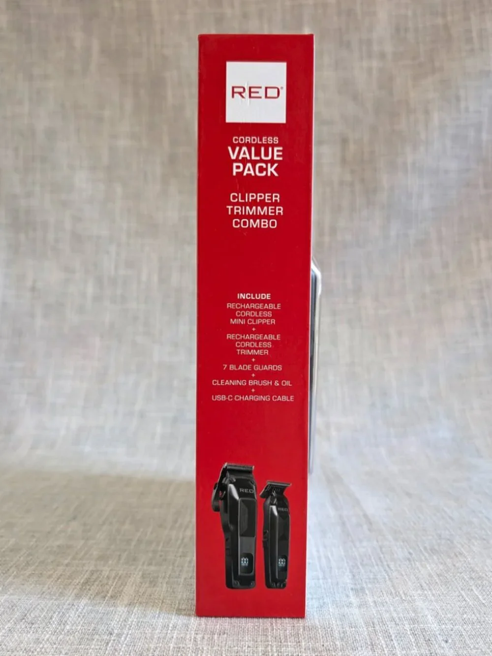 Red by Kiss Cordless Clipper & Trimmer Combo Set for Hair & Beard, Fade Clipper